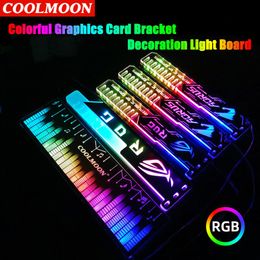 Cooling Coolmoon 25cm Graphics Card Bracket Support Frame GPU Holder 5V 4PIN RGB Colorful Decorative Light Board PC Chassis Accessories