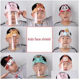 Party Masks Childrens Face Shield Kid Cartoon Reusable Antifog Protective Fl Antisplash For Child To Protect Eyes And Drop Delivery Dh6Nt