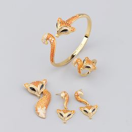 fox bangle bracelet for women men necklace set 18k gold diamond Luxury designer Jewellery high quality Fashion Party Christmas Wedding gifts Birthday earrings