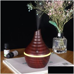 Aromatherapy Wood Grain Humidifier Cold Spray 300Ml Abs Mist Maker Usb Cotton Rod Sant Mouth Essential Oil Aroma Diffuser Colorf Lam Dh0Ge