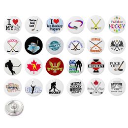 DIY Interchangeable 18mm Cabochon Glass Stone Button Sport Gift Ice Hockey Button for Snap Jewelry Bracelet Necklace Ring Earrings