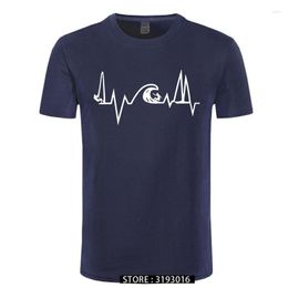 Men's T Shirts Sea Heartbeat Surf Life Men Sailing Electric Funny T-shirt Youth Casual Brand Tshirt Plus Size