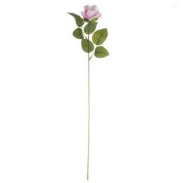 Decorative Flowers Artificial Rose 2Pcs Beautiful Realistic Easy-to-care Scene Layout Prop Flower El Supply