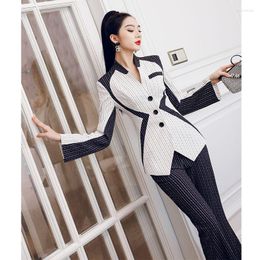 Women's Two Piece Pants 2023 Formal Coat With Drooping Bell Two-piece Set Of Autumn OL Model Advanced Professional Suit For Women