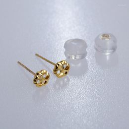 Stud Earrings XF800 Genuine 18K AU750 Gold Simple Plum Blossom Design For Women Tassel Fine Jewellery 2023 E527