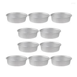 Baking Moulds 10Pcs Mini Oval Egg Shape Aluminium Alloy Metal Cheese Pan Cake Mold Bread Tart Holder Pudding Jelly Tin