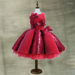 Girl Dresses Real Picture Baby Girls Red Sequins Infant Kids Clothes Children Birthday Party Dress Pogragh