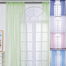 Curtain White Shiny Sliver Star Tulle Window For Living Room Modern Sheer Voile Bedroom Kitchen Drape Breathable