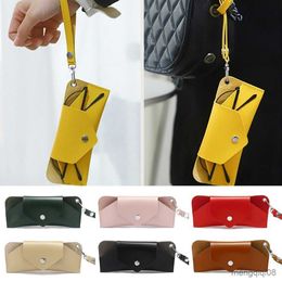 Sunglasses Cases Bags New Hanging Wrist Storage Box for Leather Glasses Bag Portable Eyeglasses Case with Handle Myopia Eyewear Pouch