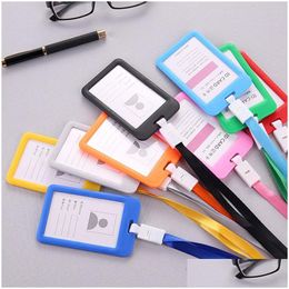 Other Office School Supplies Durable Id Card Holder Men Women Name Credit Er Bus Cards Waterproof Business Identity Case Badge Wit Dhriv