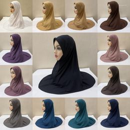 Ethnic Clothing Muslim Islamc Plain Jersey Hijab Instant Headscarf Turban Hat Women Amira Cap Shawls Arab Headwear For Teenage Girls