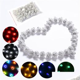 Other Festive Party Supplies 100Pcs/Lot Round Ball Light Rgb Flash Lamp Lantern Balloon Lights Christmas Halloween Wedding Decorat Dhzj6