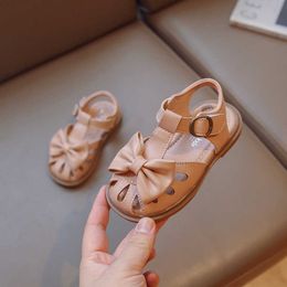 Sandals Girls Simple Toes Wrapped Children's Sandals New Soft Solid Colour Style Cute Kids Fashion Flat Summer Shoes