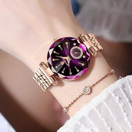 Poedagar Women's Luxury Jewellery Design Rose Gold Steel Quartz Wristband Waterproof Fashion Swiss Brand Women G230529