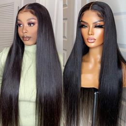 Glueless Wear And Go Wigs Human Hair Pre Plucked Bone Straight Lace Front Wigs Ready To Wear No Glue 4x4 5x5 Lace Pre Cut Wig