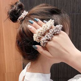 Other Women Pearl Stylish Hair Band Girl Scrunchies High Elastic Hair Cord Headband Rubber band ponytail headband Hair