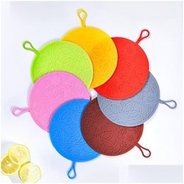 Mats Pads Sile Placemat Nonslip Drink Coaster Table Placemats Heat Resistant Cup Pot Pad Kitchen Tool Gifts Drop Delivery Home Gar Dhvhj