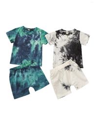 Clothing Sets CitgeeSummer 2Pcs Kid Boys Outfit Toddlers Tie Dye Printing Short Sleeve Top Casual Shorts Set Clothes