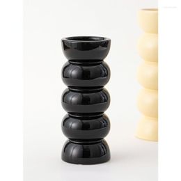 Vases TingKe Korean INS Style Donut Ceramic Vase Decoration Nordic Modern Home Living Room Desktop Crafts Ornaments