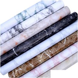 Other Decorative Stickers Wallstickery Marble Paper For Counter Top Black Grey Granite Wallpaper Gloss Self Adhesive Waterproof Home Dhlbg