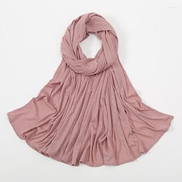 Scarves 18 Colors Plain Soft Jersey Hijab Shawl Wrap Elastic Foulards Sjaal Arab Snood Islamic Muslim Turban Headband Ramadan 170 70Cm