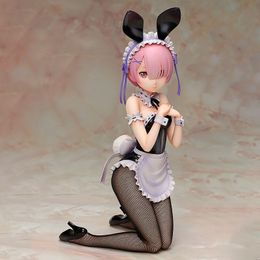 Funny Toys Re Zero Starting Life in Another World Ram Rem Bunny Ver. PVC Action Figure Anime Sexy Figure Model Toys Doll Gift