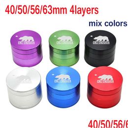 Accessories Herb Grinder Cnc Teeth Polar Bear Smoking Tobacco Grinders Aluminum Glass Pipe Drop Delivery Home Garden Household Sundri Dhoyl