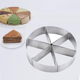 Baking Moulds Colour Box 6 Layered Slicer Stainless Steel Mousse Ring Detachable Cake Cookie Mould For Bread Pizza Kitchen Essential Bakeware