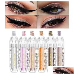 Eye Shadow Yanqina Shimmer Diamond Shadows Bright Flash Glitter Liquid Shinning Luminous Eyeshadow Cosmetics Eyes Makeup Drop Delive Dhnrs