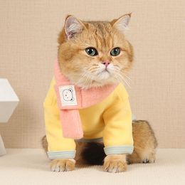 Pet Dog Sweater with Matching Scarf Winter Warm Clothes Cold Weather Coat for Dog And Cat