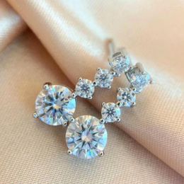 Dangle Earrings Luomansi 2.6CTD VVS All Moissanite Female With Certificate - S925 Silver Jewellery Wedding Gift