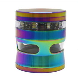 Smoking pipe New zinc alloy cigarette grinder with three holes on the waist, upper and lower, metal dazzling color cigarette grinder