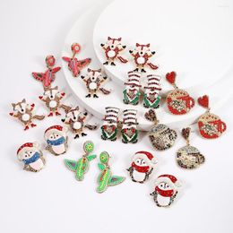 Stud Earrings Dvacaman Super Fun And Cute Animal Metal For Women Girls Seed Bead Bird Santa Claus Christmas Jewellery