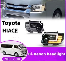Car Headlights for Toyota hiace 2005-20 18 DRL Daytime Running Lights Head Lamp LED Bi Xenon Bulb Signal Fog Light