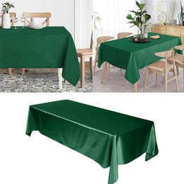 Table Cloth El Banquet Wedding Scene Solid Color Rectangular Smooth Satin Green