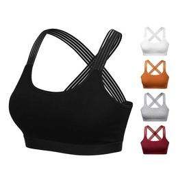 Bras Padded Push Up Cross Back Yoga Women's Shockproof Breathable Top Gym Fitness Sports Bra P230529