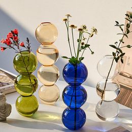 Vases Nordic Glass Bubble Vase Ins Flower Arrangement Modern Creative Spherical Home Decoration Pots Gift