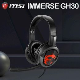 Mice MSI GEAR IMMERSE GH30 Wired Gamer Headphones Gaming Headset With Microphone Setup RGB Noise Reduction HiFi Laptop PC Gamer New