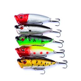 Baits Lures 1 piece/batch of Topwater Popper 6.5cm 12g hard bait artificial follicle trap plastic fishing gear with 6# hook P230525