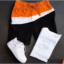 Men's Cotton Tracksuit Shorts with Logo Splicing - Loose Fit Casual Sport Trousers for Street Leisure Fashion and red and black shirt Onl