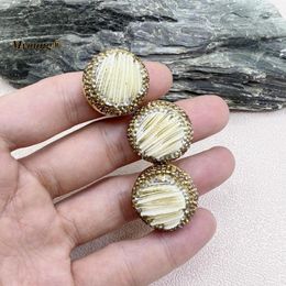 Cluster Rings 10PCS Pure Gold Colour Plated Round Natural Agates Druzy Stone Adjustable For Women MY230511