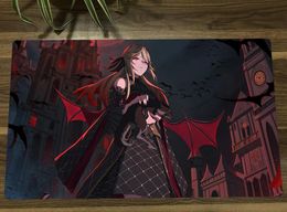 Pads YuGiOh Vampire Fraulein TCG Mat Trading Card Game Mat CCG Playmat Rubber Mouse Pad Table Desk Play Mat 60x35cm Free Bag