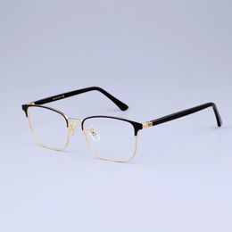 Sunglasses Collectable Qianpeng GG1124 Fashion Fake Half Dual Color Eyeglass Full Frame Square Business Casual Men's and Women's Glasses
