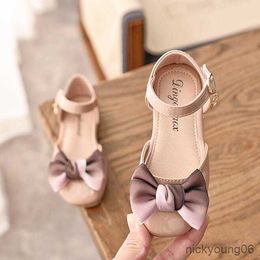 Sandals Girls Sandals Summer New Kids Fashion Soft Sole Casual Pearls Princess Sweet Party Shoes Children Versatile Back Bow Casual R230529
