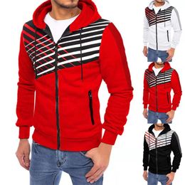 Men's Hoodies & Sweatshirts 2023 Autumn High Street Light Luxury Fashion Printing Stitching Hoodie Trend Casual Sports Zipper Top Streetwear