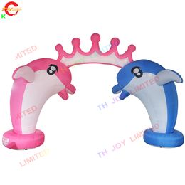 Outdoor Activities Free Air Ship 10x11m Giant Dolphin Inflatable Arch Archway Gate Door for Sale
