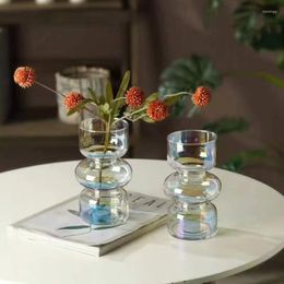 Vases European Vintage Glass Personalised Creativity Living Room Office Flower Arrangement Container Decoration Handicrafts