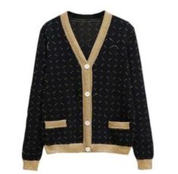 Designer Women's Sweaters New Loose Knitted Cardiagn Casual V-neck Drop-shoulder Sleeve Sweater Coat Female Chic Crochet Outerwear