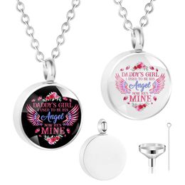 Cross Border Hot Selling Stainless Steel Round Necklace Can Open Perfume Bottles Relatives Pets Hair And Ashes Box Pendant