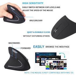 Mice Ergonomic Vertical Mouse Wireless Left Hand Computer Gaming Mice 5D USB Optical Mouse Gamer Mause For Laptop PC Game C5AE